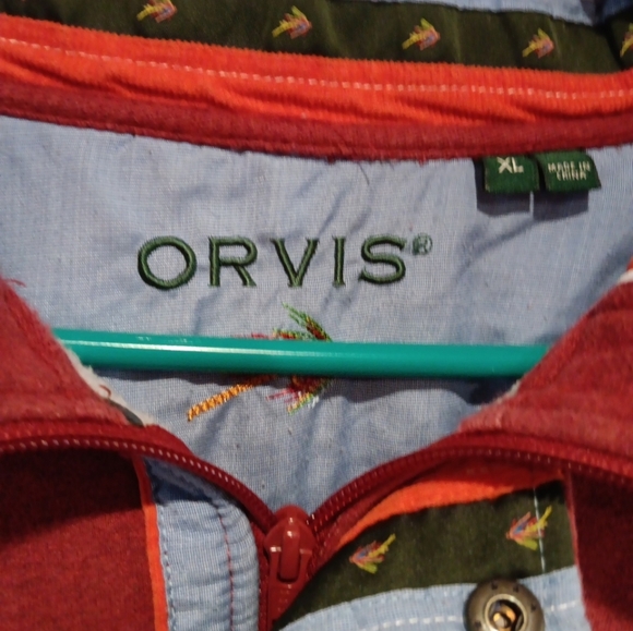 Orvis Men's Red Pullover Shirt Size XL - Picture 3 of 5